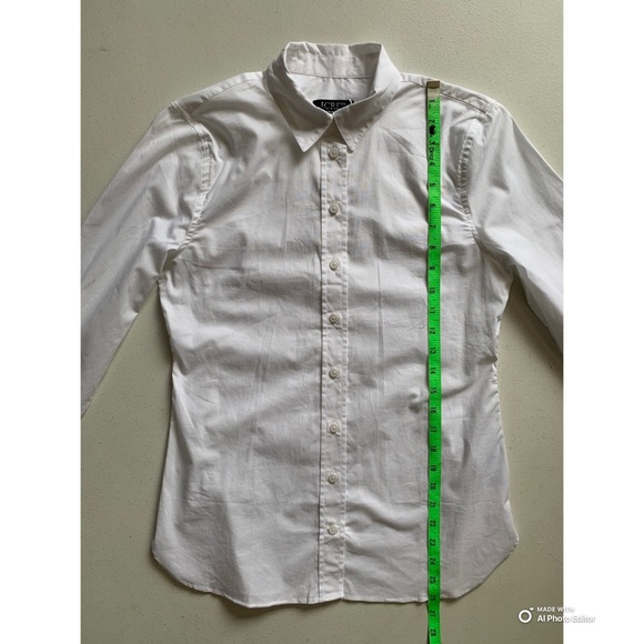 J Crew Size 2 White Collared Wren Slim Shirt in Stretch Cotton Poplin NWT - Picture 15 of 16